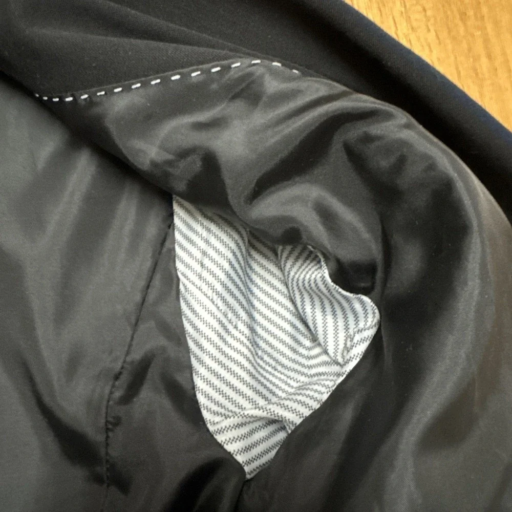 Merona Blazer‎ Women 8 Black One Button Professional Suit Jacket RN17730
